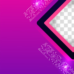 Transparant square purple colorful sale post design template background