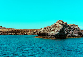 rocky coast of greek islands, seascape