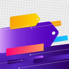 Gradient Arrow purple yellow colorful sale post design template background