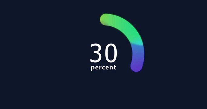 Doughnut Pie chart 2D animation. Statistics, increase, growth, rise. Business and finance theme. 4K resolution video. Abstract pie Chart with 30 percent element