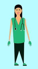 Vector image of a doctor doctor working