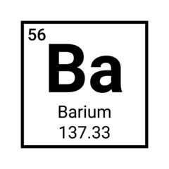 Barium atom element icon symbol. Chemical barium science icon