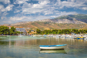 Obraz premium Port in the village of Stobrec on the Adriatic Sea, near of Split town, Croatia, Europe.