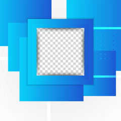 Frame square transparant blue colorful sale post design template background