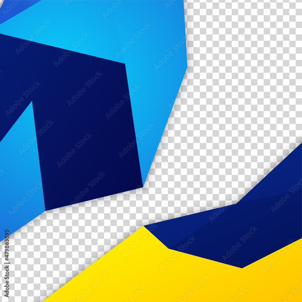 Wall mural gradient shape transparant blue yellow colorful sale post design template background