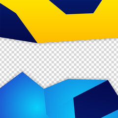 Gradient shape transparant blue yellow colorful sale post design template background
