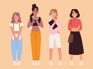 Obraz premium set students female