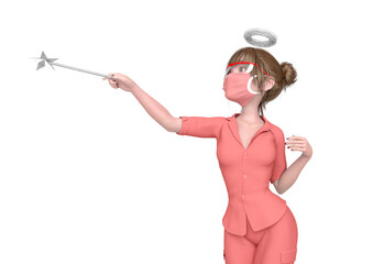 nurse girl is an angel or a fairy godmother