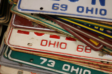 Ohio License Plates - obrazy, fototapety, plakaty
