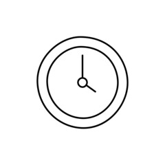 Clock Icon  in black line style icon, style isolated on white background