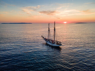 sailboat at sunset