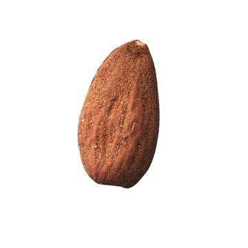  Single almond isolated over white background
