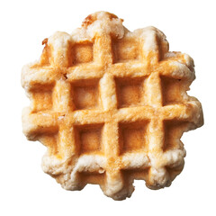  Single delicious waffle isolated over white background