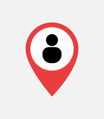 Visit location pin person place. Pin gps pin icon human avatar map