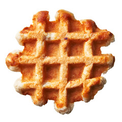  Single delicious waffle isolated over white background