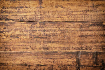 brown wooden table background. wood texture of floor boards or wall
