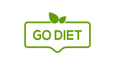 Go diet design healthy detox logo green vector icon