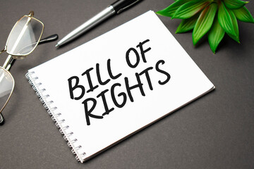 BILL OF RIGHTS word. Business Marketing Words Typography Concept