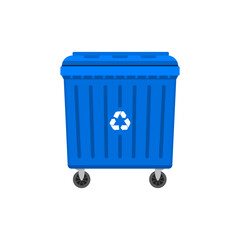 Trash container bin icon. Garbage can metal recycle basket box for trash waste symbol