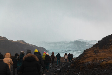 Glacial lagoon in Iceland in winter