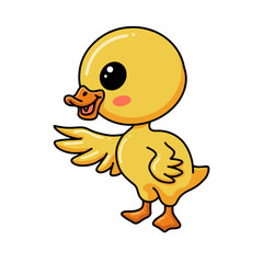 Cute little duck cartoon standing