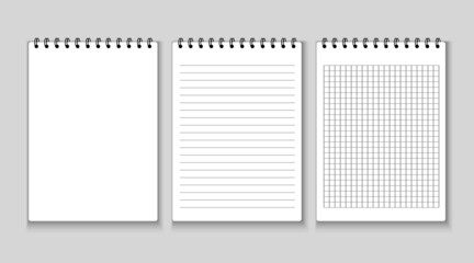 Note pad mockup vector isolated book. Notebook template blank paper