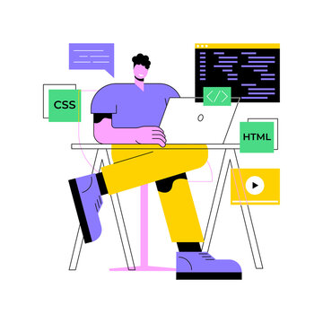 Web development abstract concept vector illustration. Website architecture, web development company, application coding, UI and UX design, mobile app deployment, programming abstract metaphor.