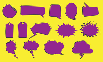 Purple comic bubbles element