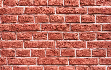 Painted red brick wall surface background