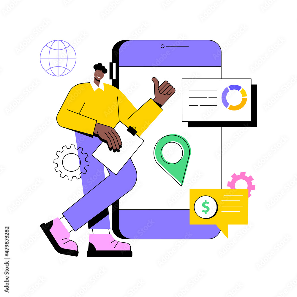 Poster rich internet applications abstract concept vector illustration. rich internet platform, application