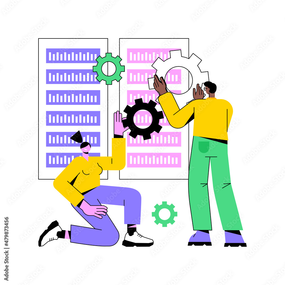 Poster big data tools abstract concept vector illustration. management tool, software development, big data
