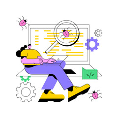 Software testing abstract concept vector illustration. IT software application testing, quality assurance, QA team, bug fixing, automation and manual, website and mobile abstract metaphor.