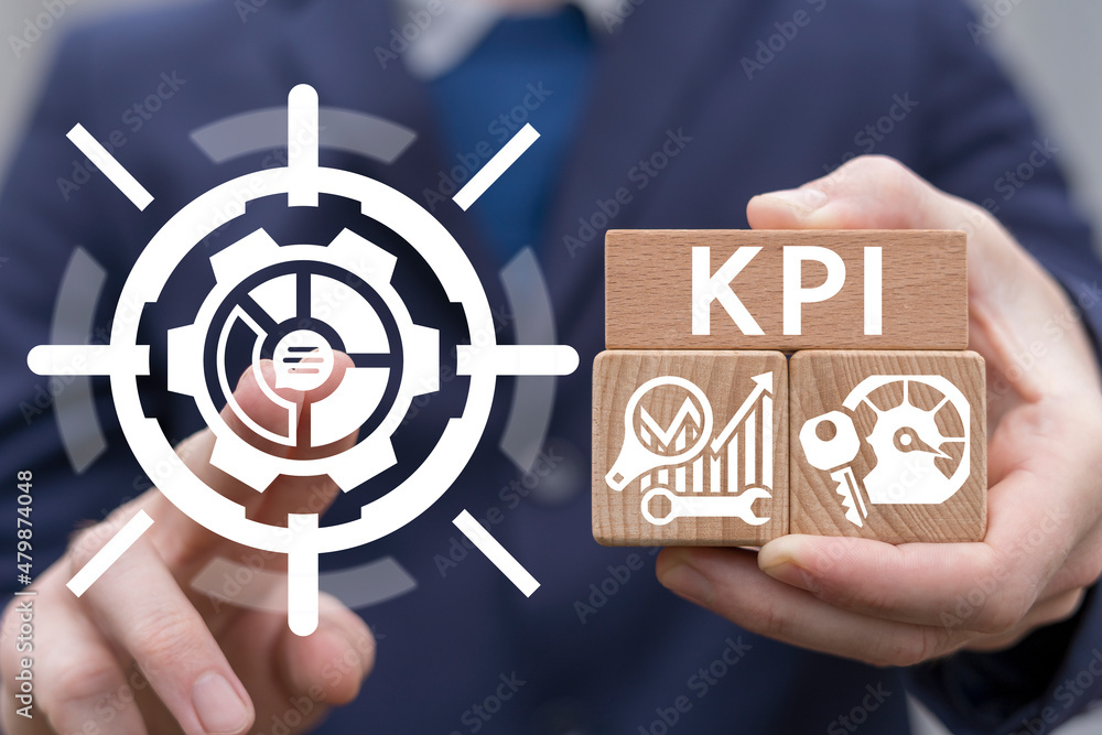 Poster kpi key performance indicator business concept.