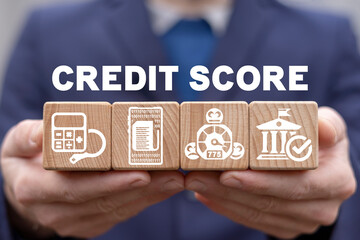 Credit Score Rating Concept. Debt reports, creditworthiness, risk of individuals for student loan, mortgage and payment cards. Credit scores analysis.