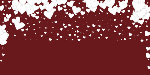 Obraz na płótnie Canvas White heart love confettis. Valentine's day fallin
