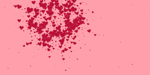 Obraz na płótnie Canvas Red heart love confettis. Valentine's day explosio