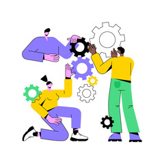 Collaboration abstract concept vector illustration. Working team collaboration, enterprise cooperation, colleagues mutual assistance, business meeting, effective communication abstract metaphor.