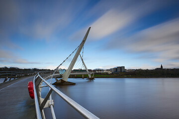 Scenic view of Londonderry, Peace Bridge, Northern Ireland