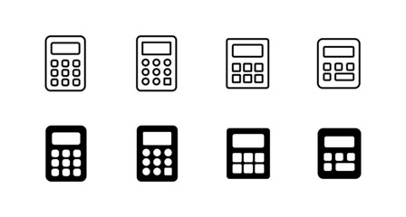 Calculator icons set. Accounting calculator sign and symbol.