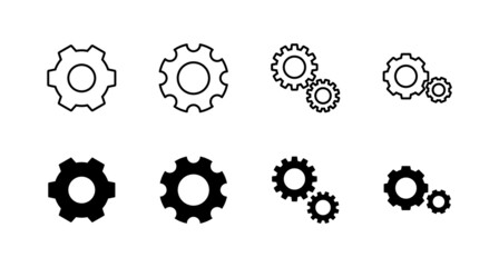 Setting Icons set. Cog Settings sign and symbol. Gear Sign