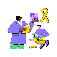 Autism treatment abstract concept vector illustration. Autism therapy, applied behavior analysis, children development, disorder counseling, cognitive disability treatment abstract metaphor.