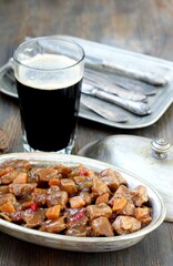Irish Stew. an Irish dish for St. Patrick's Day. stewed in dark guinness beer