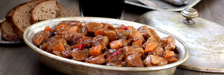 Irish Stew. an Irish dish for St. Patrick's Day. stewed in dark guinness beer