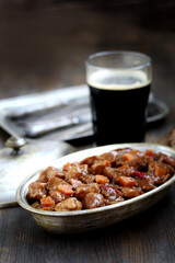 Irish Stew. an Irish dish for St. Patrick's Day. stewed in dark guinness beer