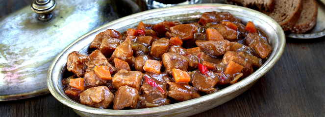 Irish Stew. an Irish dish for St. Patrick's Day. stewed in dark guinness beer