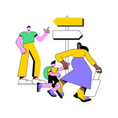 Child custody abstract concept vector illustration. Child cart, marriage dissolution, family conflict, parents divorce, visitation rights, break up, family law, alimony abstract metaphor.