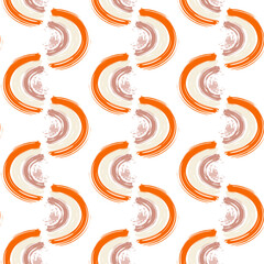 Abstract seamless pattern with brush stroke and marker. Hand drawn doodle shapes, marks and lines. Creative colorful background. Vector illustration