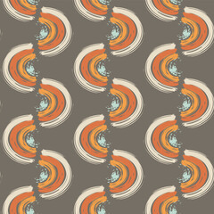 Abstract seamless pattern with brush stroke and marker. Hand drawn doodle shapes, marks and lines. Creative colorful background. Vector illustration