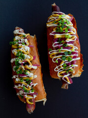 American hot dogs with beef and vege