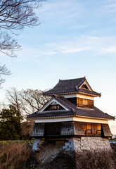 One of the guardian castles of Kumamoto castle was damaged by the earthquake on one of the foundations